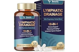 TOTARIA Lymphatic Drainage - Reduce Lymph Swelling with Echinacea, Dandelion, Burdock, Bromelain, Vitamin C, Zinc, Selenium, Proprietary Herbal Blend, Lymph MD System Support, 120 Counts