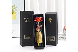 Gold Foil Rose Gift Box Set - Eternal Golden Rose with Luxury Gift Box & Bag, Perfect for Mother's Day, Valentine's Day, Birt