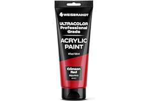 WEISBRANDT Artist Quality Acrylic Paint in Assorted Colors, 4 oz, Rich Pigment, Non Fading and Non Toxic, for Artists & Hobby Painters, Crimson Red