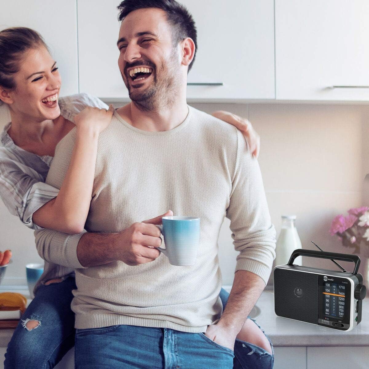 HDi Audio Home Portable Premium Retro AM/FM Analog Radio Player + Headphone Jack + Built in Speaker Rugged | Large Tuning Knob | Best Reception (Silver): Home Audio & Theater