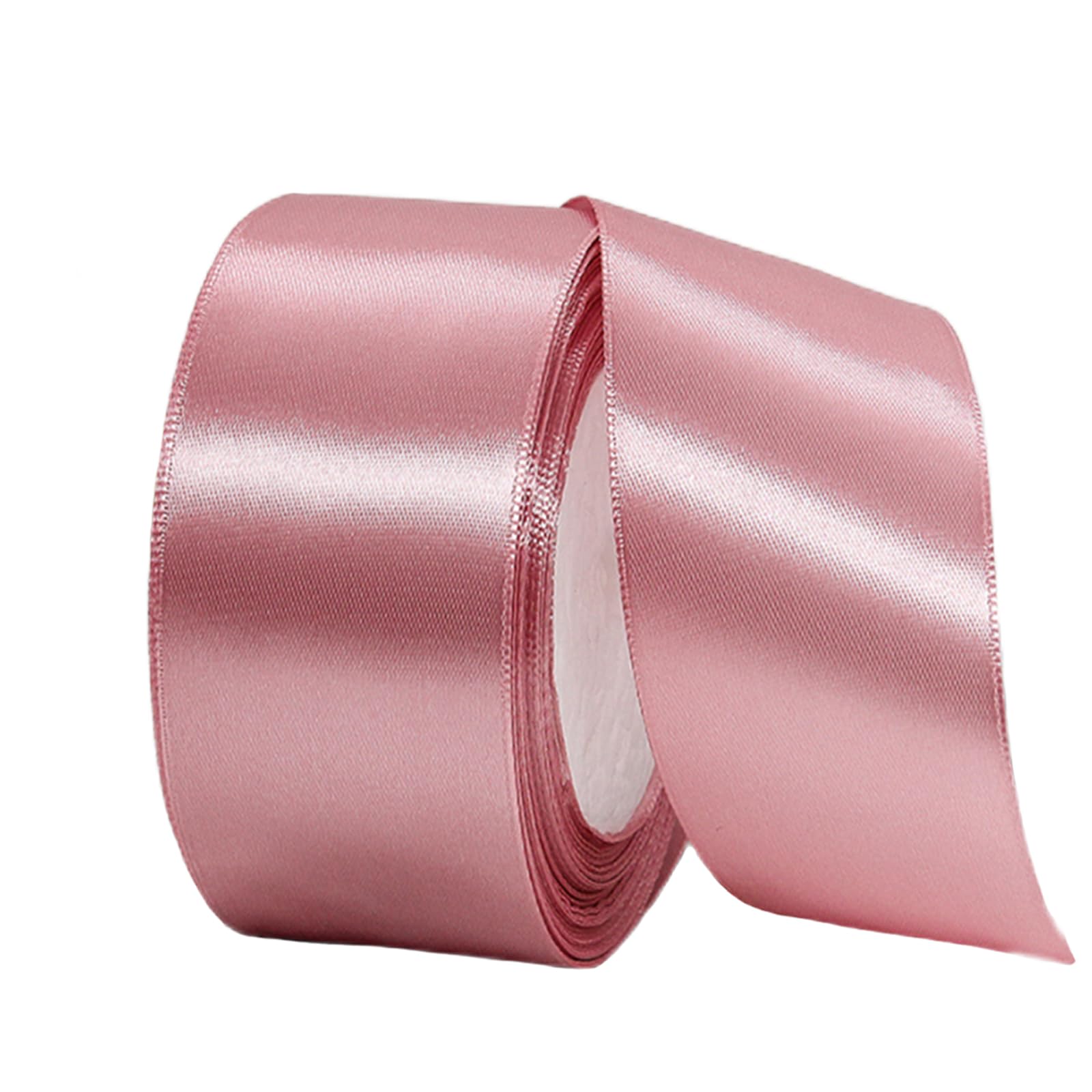Wide Bean Pink Satin Ribbons for Gift Wrapping, 22m x 1.5in Thick Ribbons for Crafting, Weddings, Parties, Cake Decorations