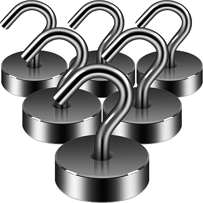 Neosmuk Magnetic Hooks 40lb+ Heavy Duty Cruise Ship Useful Magnet Hooks Gunmetal