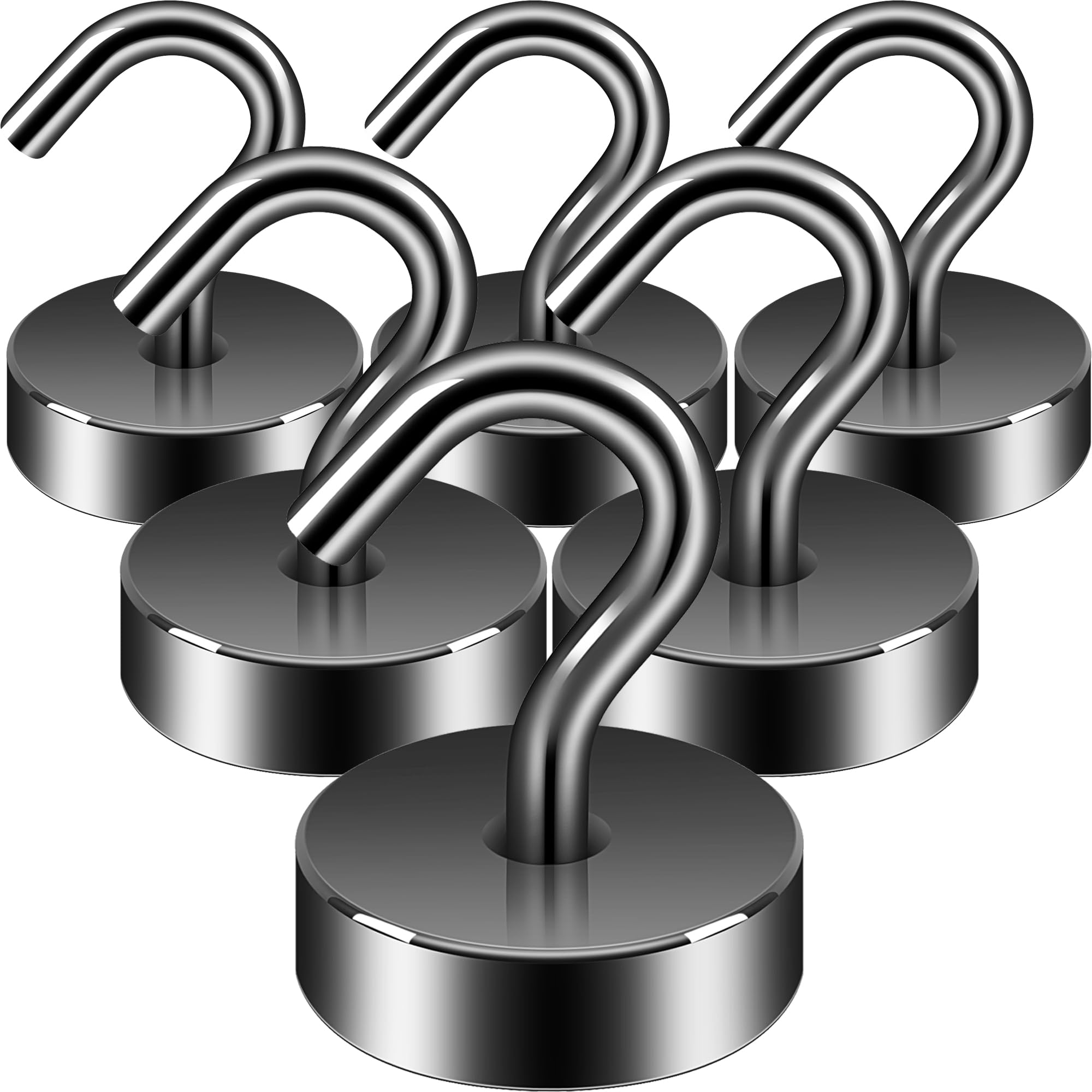 Neosmuk Magnetic Hooks, Cruise Ship Essentials, 40lb+ Heavy Duty Magnetic Hooks for Cruise Cabins, Refrigerator, Grill, Hanging, and Travel | Extra Strong Must-Haves Magnet Hook,Gunmetal