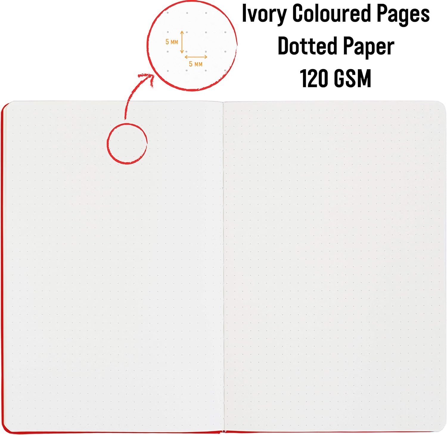 STATIONERY ISLAND Bullet Dotted Journal A5, Hardcover Dotted Notebook, Thick 120gsm Paper 180 Pages Journal Notebook - Image 4