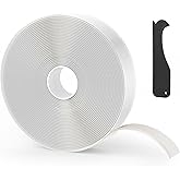Rvhouse Butyl Tape, 1 in x 30 ft White Waterproof RV Sealant Tape, 1 Pack | Non-hardening waterproof butyl rubber seals RV windows, roof leaks, pipe fixtures and EPDM patches; no caulk gun needed.