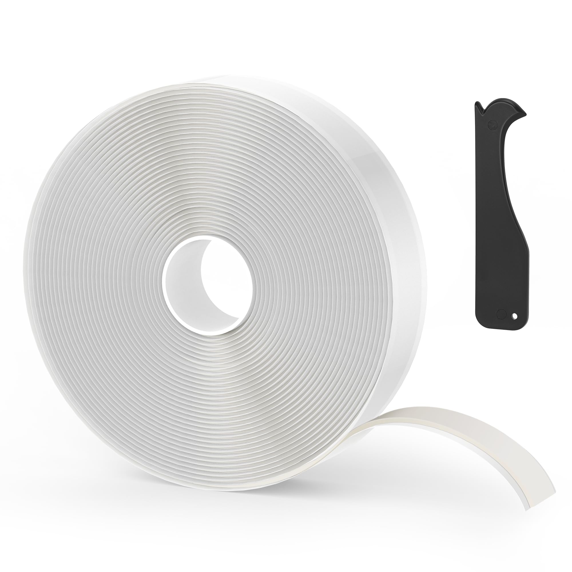 Photo 1 of Butyl Tape White 1” x 30 Ft 1 Pack None Hardening Premium Butyl Caulk Tape for RV Window Glazing Roofing Leak Opening Pipe Plumbing Fixture EPDM Roof Patching