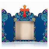 Leinuosen Dia De Los Muertos Decoration Dog Day of The Dead Altar Ofrenda Shadow Box Wooden Sugar Skulls Altar Shrine Box Remembrance Picture Frame for Dia De Los Muertos Ofrenda Supplies