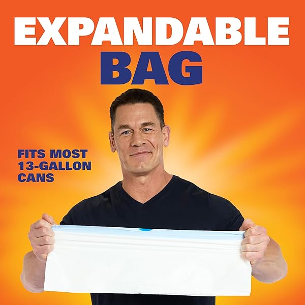 HEFTY ULTRA STRONG 13 GALLON TRASH BAGS, TALL KITCHEN TRASH BAGS 13 GALLON SIZE, DRAWSTRING CLOSURE, CONTINUOUS ODOR CONTROL, WHITE, UNSCENTED, 40 BAGS