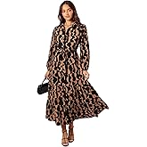 Petal & Pup Womens Lincoln Long Sleeve Maxi Dress - Black/Beige