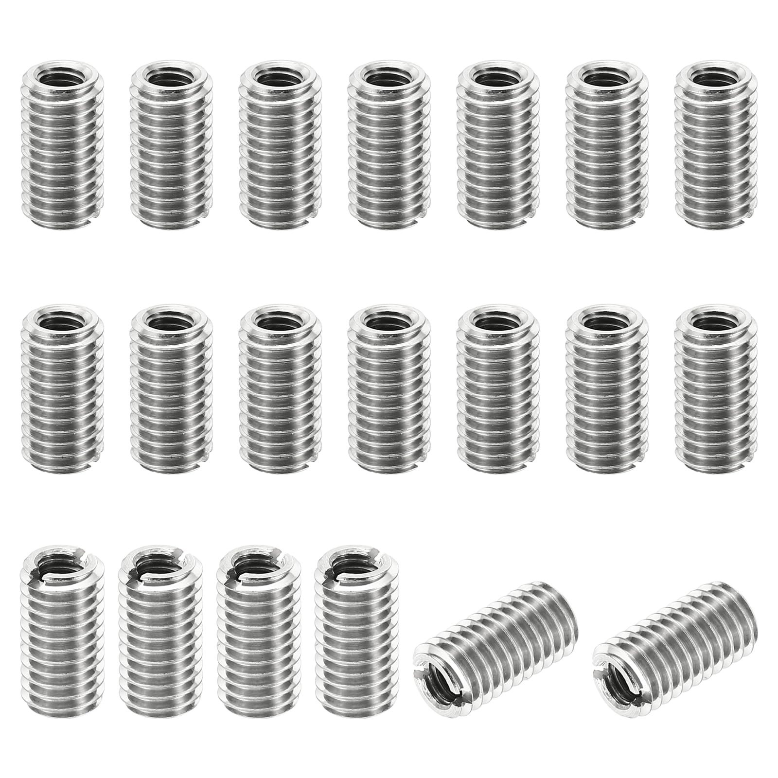 PATIKIL Thread Adapters Sleeve Reducing Nut, 20 Pcs M8x1.25 Male to M5x0.8 Female Repairing Insert Nut Screw Reducer Stainless Steel Fastener 15mm
