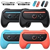 [Switch 1/2 Compatible] FASTSNAIL Grips for Nintendo Switch 2 (2025)/Switch 1/OLED for Joy-Con 2, Wear-Resistant & Anti-Slip 