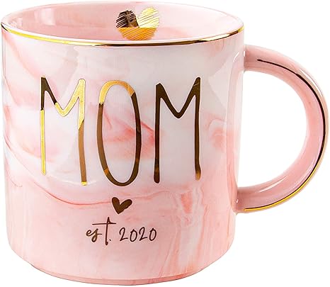 Amazon De Vilight New Mom 2020 Geschenke Fur Frauen Schwangerschaft Gluckwunsche Geschenke Fur Erste Moms Und Werdende Mutter Rosa Marmor Tasse Keramik Kaffeetasse 313 Ml