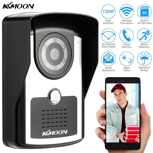 title=KKMOON HD 720P Megapixel Wireless WiFi Telefono del Portello Visiva Campanello +