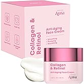 Radiant Aura Collagen & Retinol Face Cream – Dermatologist Tested, Anti Aging, Korean Skin Care – Firming, Anti Wrinkle, Hydrating Moisturizer, Pore Care – Vegan, Clean Beauty – 1.69 Fl Oz