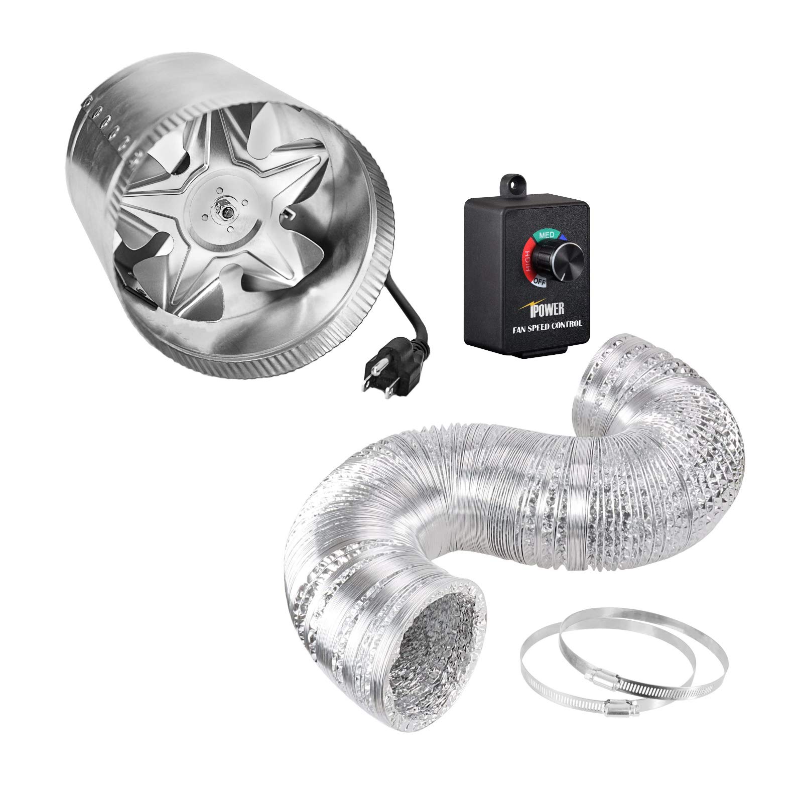 Buy iPower 6 Inch 240 CFM Inline Duct Vent Blower Booster Fan with