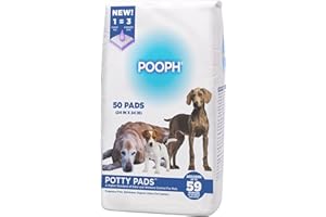POOPH® Potty Pads™ – 50 Count – Superior Absorbency & Odor Control – Absorbs 59oz, Leak-Proof, Track-Proof, Spill-Proof – Quick-Dry, Disposable, 24x24 Inch – for Puppies, Seniors, Housebound Pets