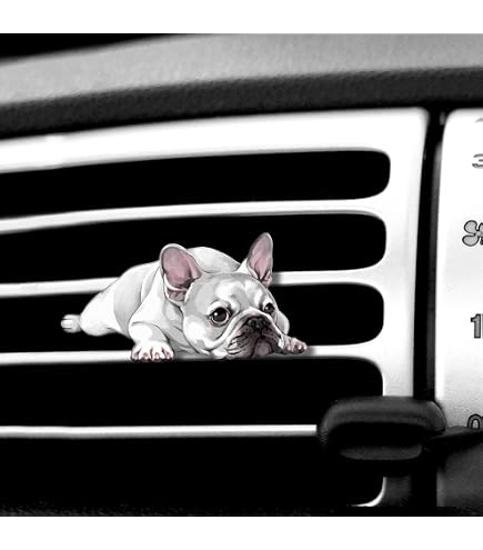 Appendino Per Specchietto Auto Bulldog Francese Bianco - Decorazione Auto Originale Con Corda Regolabile