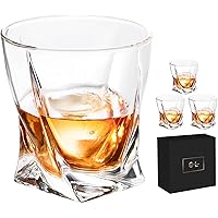 Crystalear Set of 4 Pack Rocks Whiskey Glasses, 10oz Crystal Glassware with Luxury Gift Box, Premium Lead-Free Wine…
