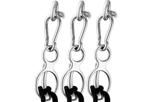 Hehoroo 3PCS Horse Tie Ring, Humane Way Magnetic Tie Ring, Stainless Steel Magnetic Ring for Tying and Retracting, Helps Horse Pull Back and Releases Stress(Silver)