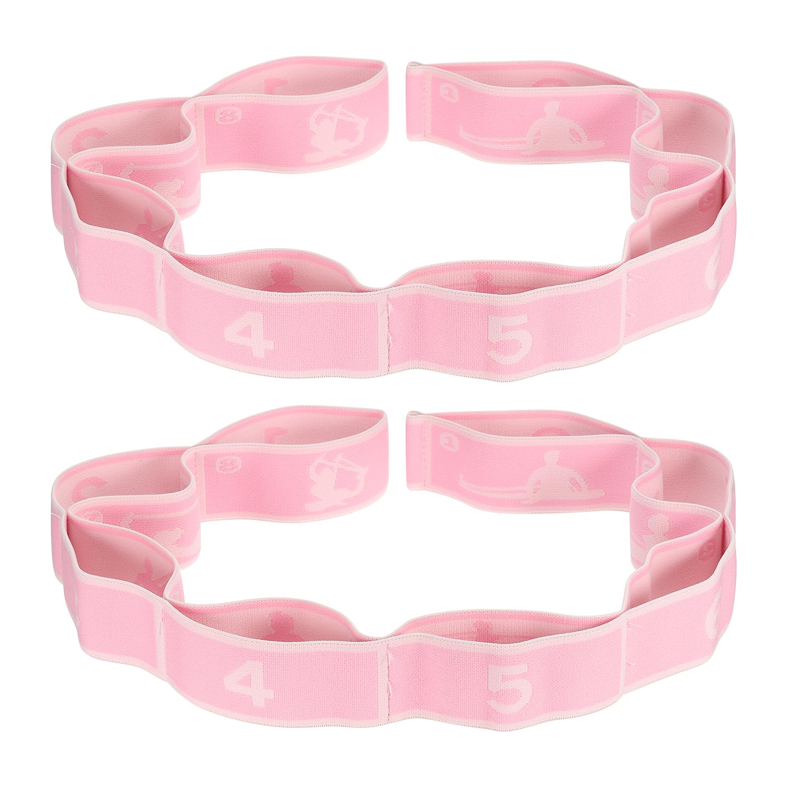 PATIKIL Exercise Bands, 35.4 Inch 2 Pcs Yoga Stretching Strap Latin Elastic Bands for Physical Dance Stretch Pilates Resistance Bands for Working Out, Pink