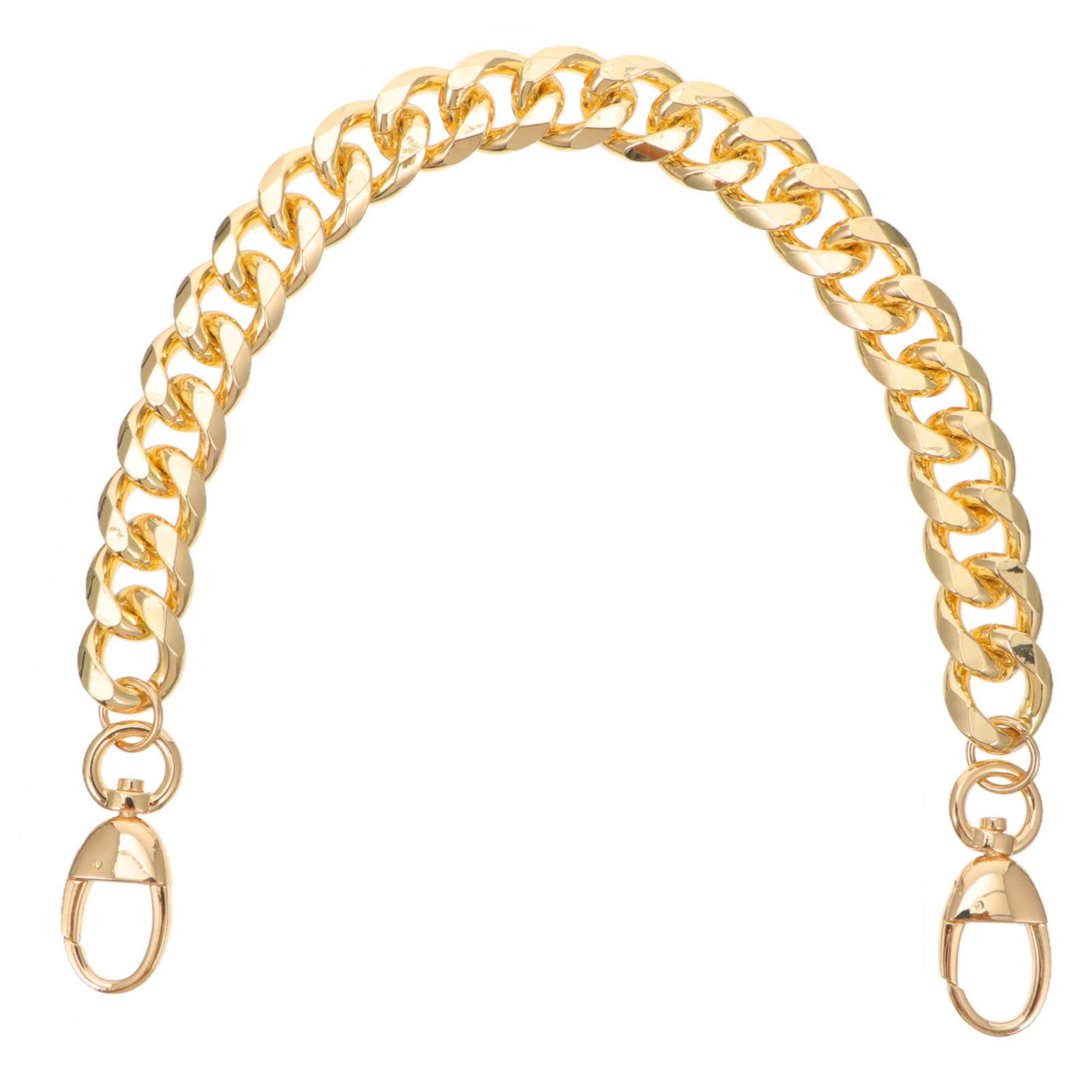 PRETYZOOM Golden Flat Chain Strap Replacement Purse Chain with Buckles 19MM Handbag Tote for DIY Wallet Shoulder Cross Body Bag Accessories
