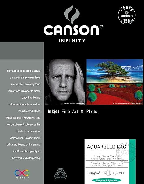 Amazon Com Canson Infinity Aquarelle Rag Fine Art Watercolor Paper 8 5 X 11 Inch White 25 Sheets
