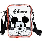 Disney Bag, Crossbody Light Up, Disney Mickey Mouse Winking Expression, Transparent, Clear PVC