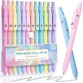 Fenmay Gel Pens, 12 Pcs Black Ink Pens 0.7mm Medium Point| Quick Dry No Smudge, Smooth Writing, Retractable Cute Aesthetic Pens for Journaling Note Taking School Office Supplies