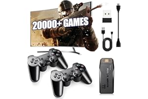 NOBES 2025 Upgrade Retro Game Console Stick, 21500+ Classic Video Games, 128G Card, Plug & Play for TV, Dual 2.4G Wireless Controllers (YXJ5)