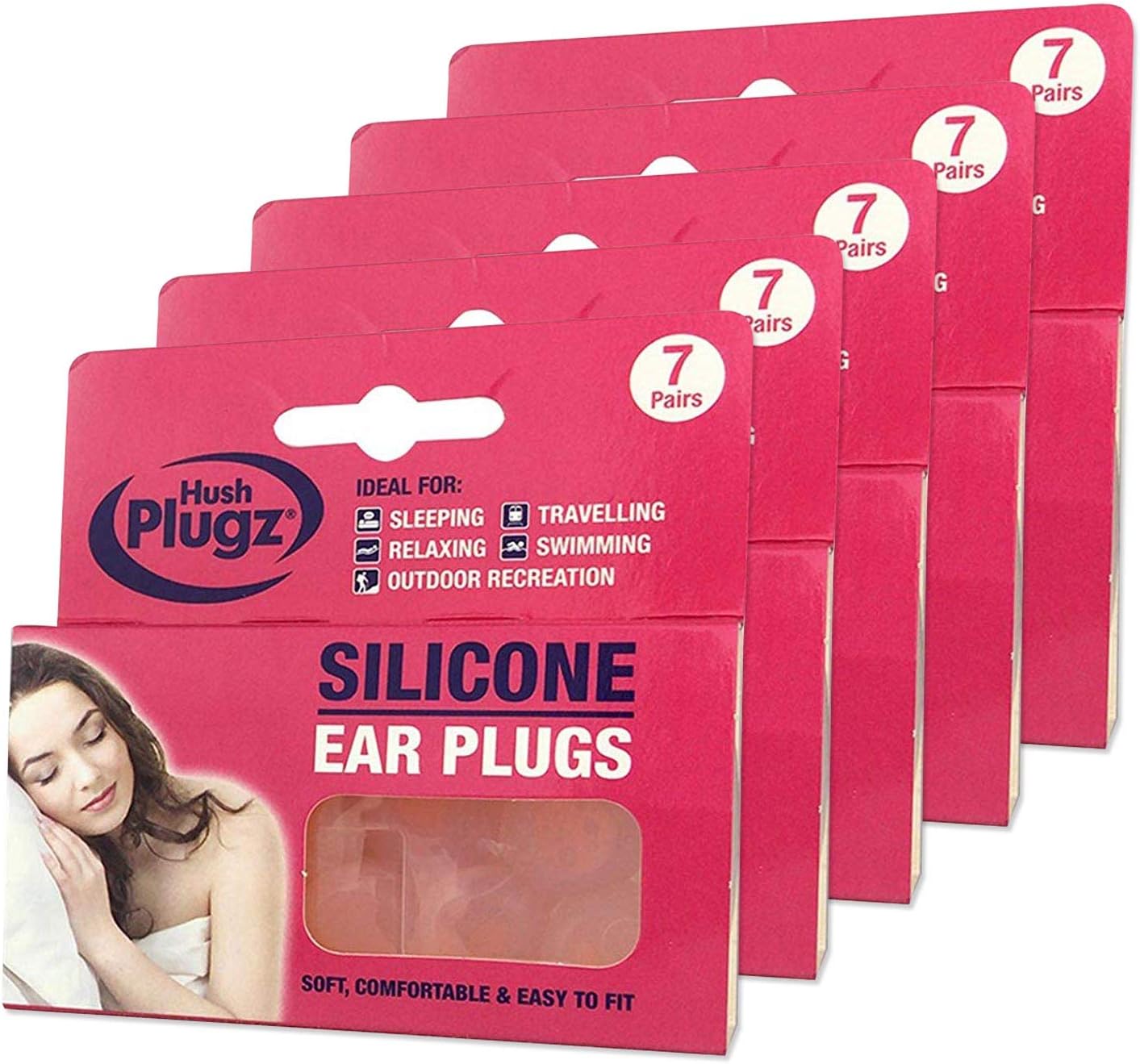 Hush Plugz Silicone Earplugs (5 Packs)