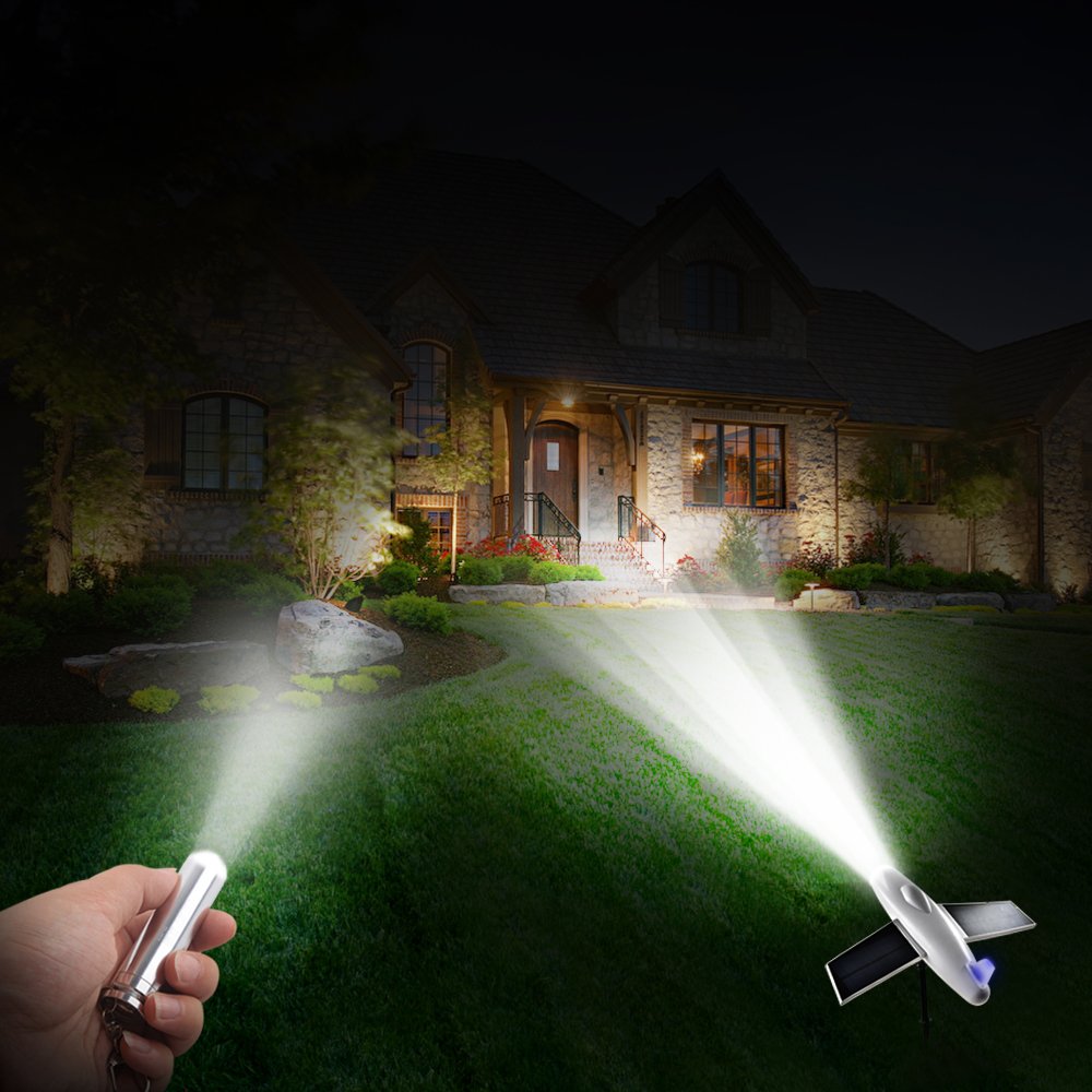 Solar Lights Outdoor ,Solarmks Airplane 2 Led Solar Spotlights Outdoor Landscape Lighting Security Waterproof Garden Decoration Lights Backyard Driveway Patio Lawn Pathway Pool
