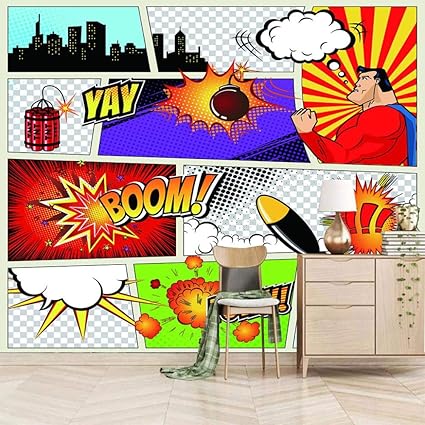 3d tapete Gemalte Comics 3D tapete Vlies Tapeten Design Wand Dekoration