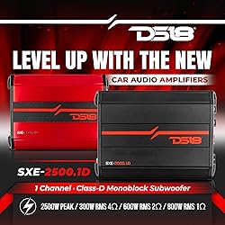 DS18 SXE-2500.1D/BK Car Amplifier Class D 1-Channel