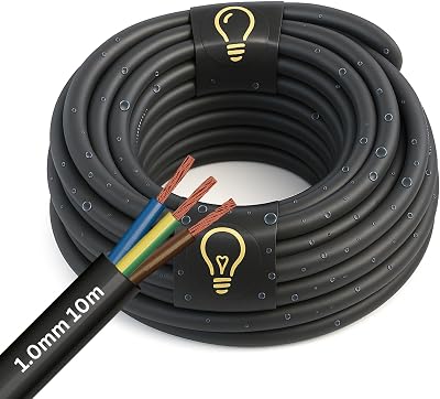 SHPELEC H05RR-F 3 Core Rubber Cable 1.0mm 10m Outdoor Flexible Wire