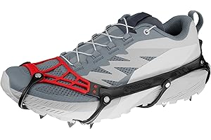 Kahtoola MICROspikes Ghost Winter Footwear Traction, Ultralight Ice Grips with 12 Spikes for Trail Running, Hiking & Walking on ICY & Mixed Terrain