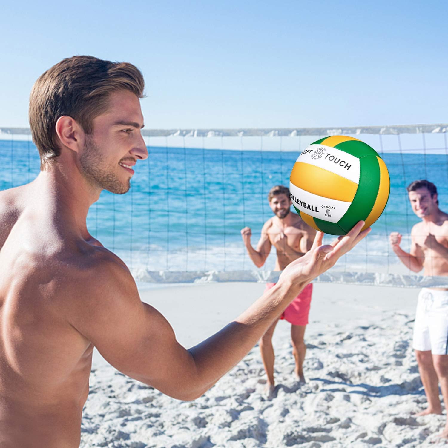 Wisdom Leaves Beach Volleyball Soft Touch Volleyball for Outdoor/Indoor Games Official Size 5 : Sports & Outdoors