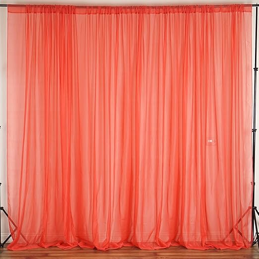 Amazon Com Efavormart 10ft Fire Retardant Coral Sheer Voil