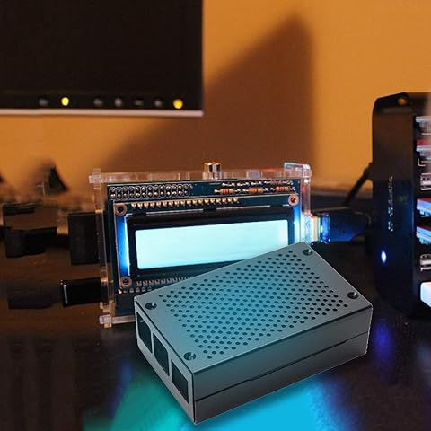 ACAMPTAR Caja de ProteccióN de Carcasa MetáLica Caja de Carcasa de AleacióN de Aluminio para Raspberry Pi 4 (Negro)
