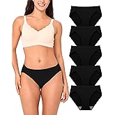 BAMBOO COOL Womens Underwear High Cut Briefs Breathable Moisture-Wicking Hipster Ladies Panties, 5-Pack