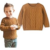 Curipeer Baby Boys' Girls' Cable Knit Sweater Long Sleeve Solid Pullover Toddler Crew Neck Fall
