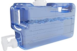 HYDRAFITT 1.1 Gallon Refrigerator Water Dispensers Bottle with Faucet, Spigot & 58mm Screw Cap - BPA Free Plastic Leak-Proof | Slimline Mini Fridge Beverage Drink Dispenser for Parties (Royal Blue)