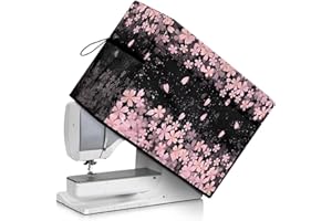 Mumeson Cherry Blossom Sewing Machine Cover for Woman Portable Sewing Machine Dust Cover Durable Protection Cover Sewing Accessories Organized Dust Cover