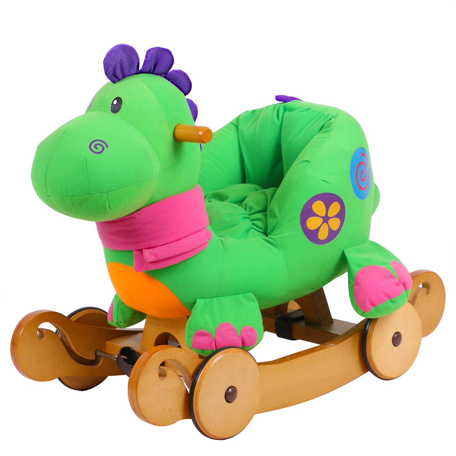 Labebe Baby Rocking Horse, Dinosaur Ride On Toy, Kid Green Dinosaur