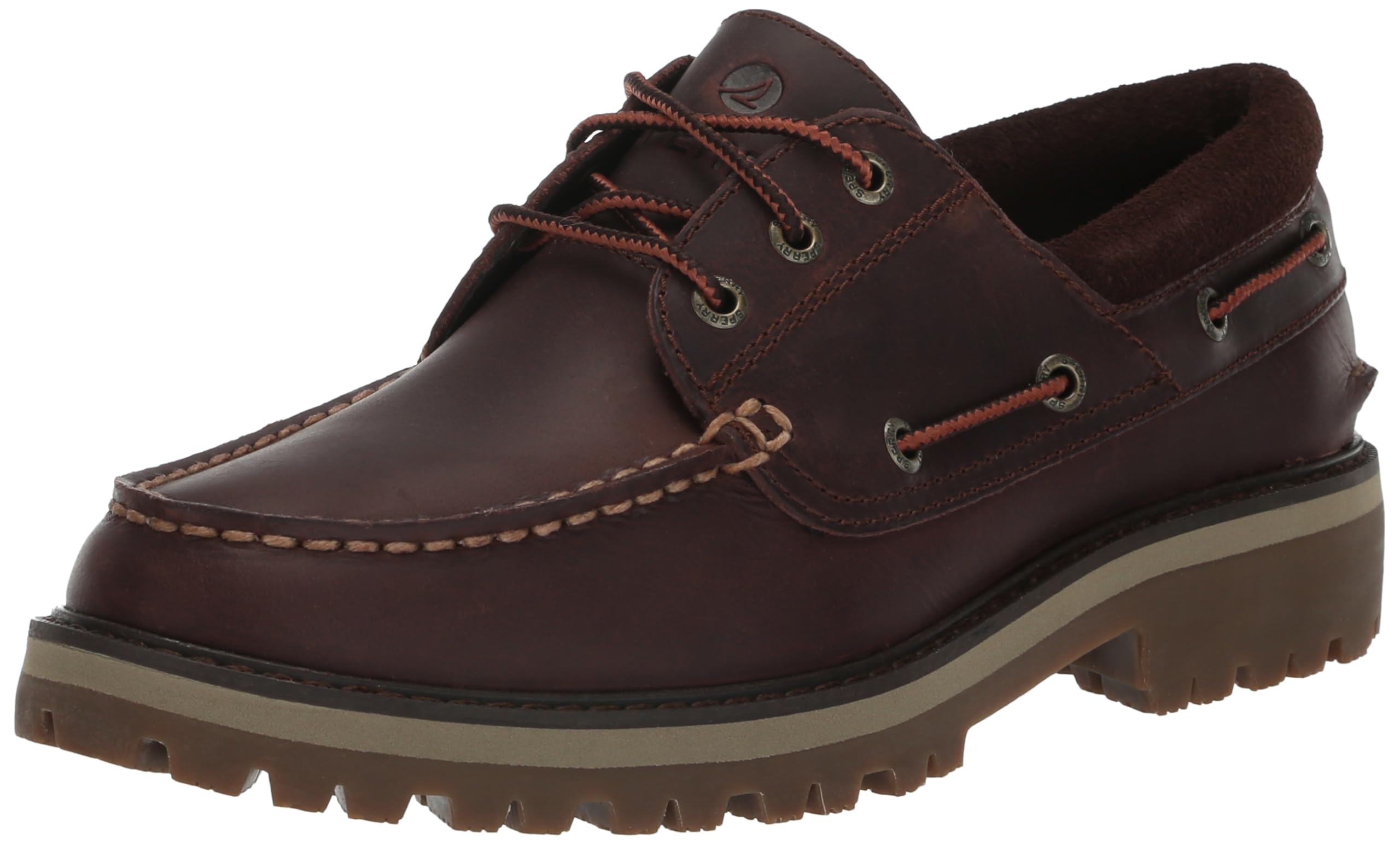 Sperry Mens Shoes Men’s Authentic Original Lug 3-Eye Boat Shoe, Brown, 10