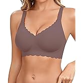 Vinfact Jelly Wireless Bras for Women No Underwire Supportive Seamless Bra Comfort Soft Bralette Full Coverage T-Shirt Bra