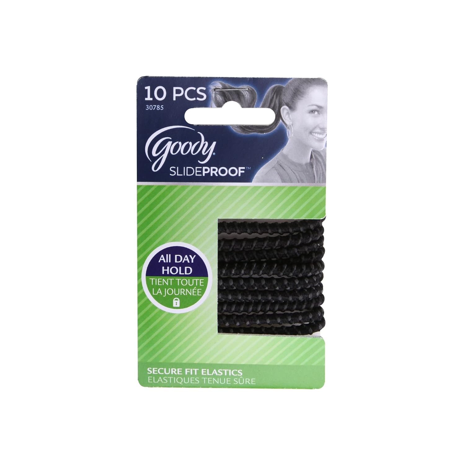 Amazon Com Goody Slide Proof Stayput Black Hair Elastics 4 Mm