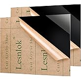 Lesnlok 8 x 12 Black Acrylic Sheet 1/8 inch Thick 3mm 2 Pieces Black Plexiglass Sheet, DIY Materials for Home Decor, Handcraft, Painting, Photography,Switch Panel, Display Stand