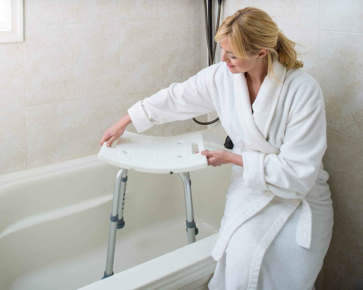 Dr Kay's Adjustable Height Bath and Shower Chair Shower Bench: Health & Personal Care