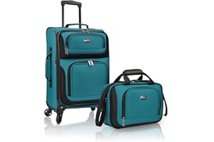 U.S. Traveler Rio Carry-on Luggage, Lightweight Softside Suitcase, Rolling 20" Carry On Luggage