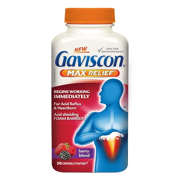 GAVISCON MAX BERRY TABLET, 50 COUNT